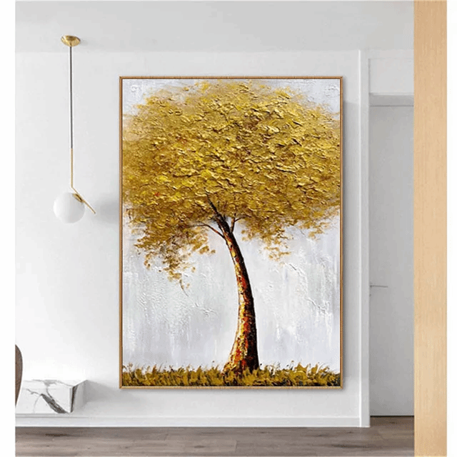 Quadro in tela canvas dipinto a mano albero della vita in foglia oro, con  cornice incorporata - FUTURARTE National Gallery