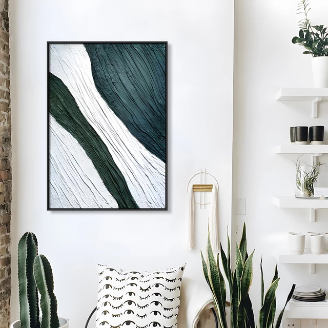 Milk-green abstract painting