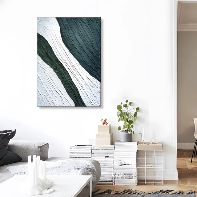 Milk-green abstract painting