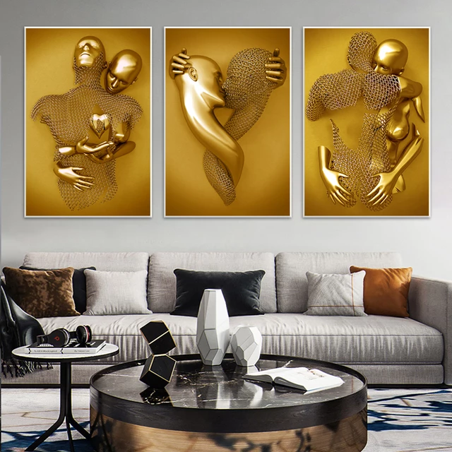 Triptych Love gold